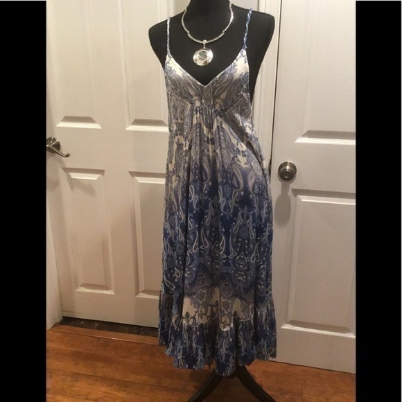 Dance & Marvel Blue Boho Dress Size S - Picture 1 of 5